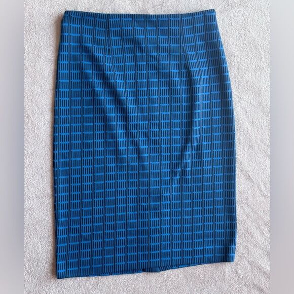 Halogen Blue Geometric Pencil Skirt - Picture 1 of 3